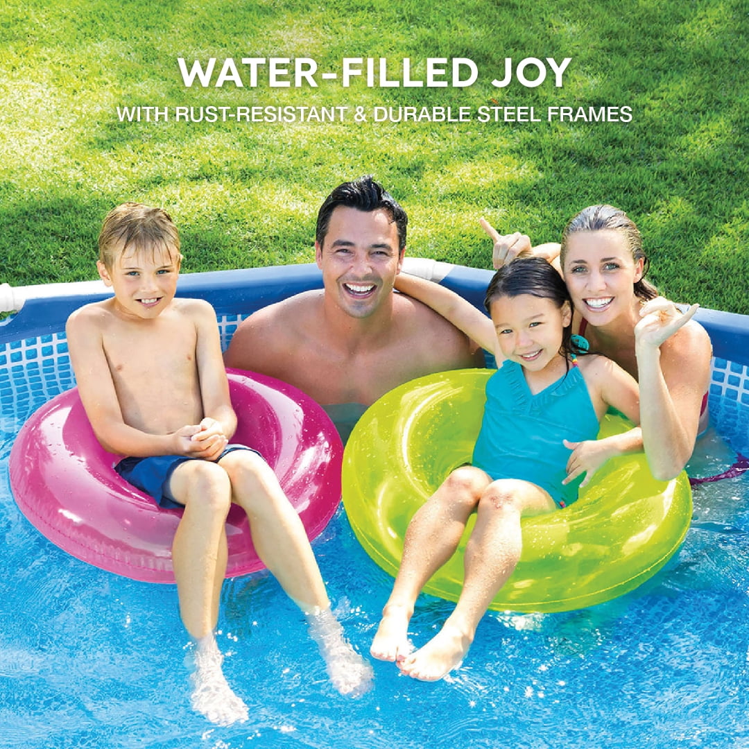 Intex: Beachside Metal Frame Pool - 10' x 30 - Above Ground Swimming, Puncture-Rust Resistant, T-Joint Setup, Family Water Play, 1185 Gal, 28206EP