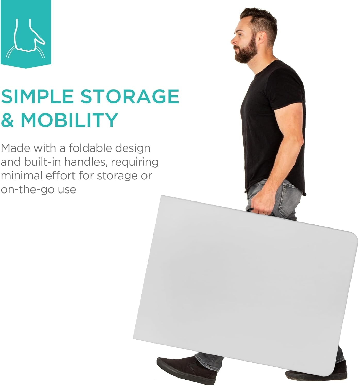Blorly 6ft Folding Table, Outdoor Indoor Heavy Duty Portable Desk with Carrying Handle for Camping Picnic Party