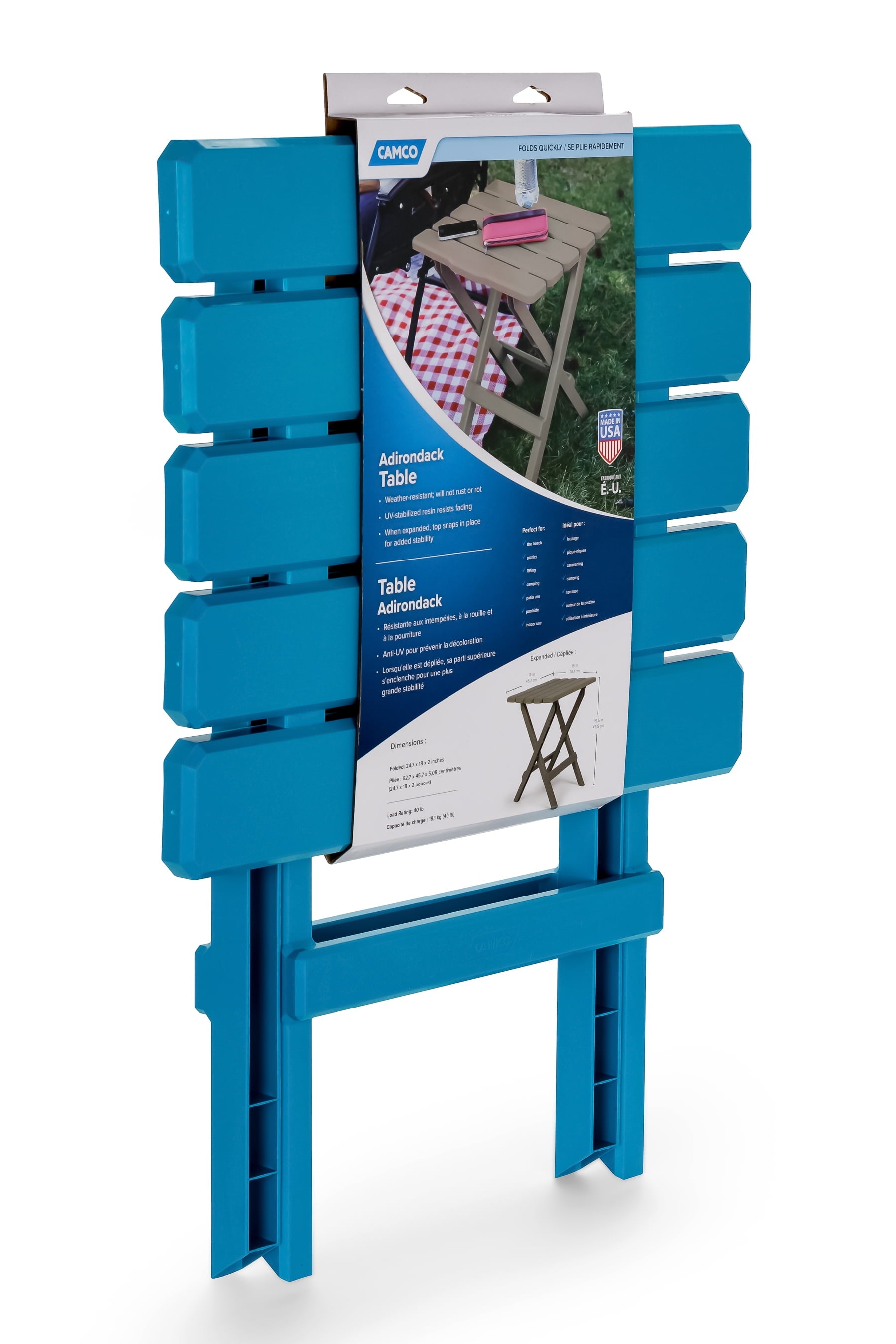 Camco Adirondack Table - Quick-Folding - Plastic, Mocha (51882)