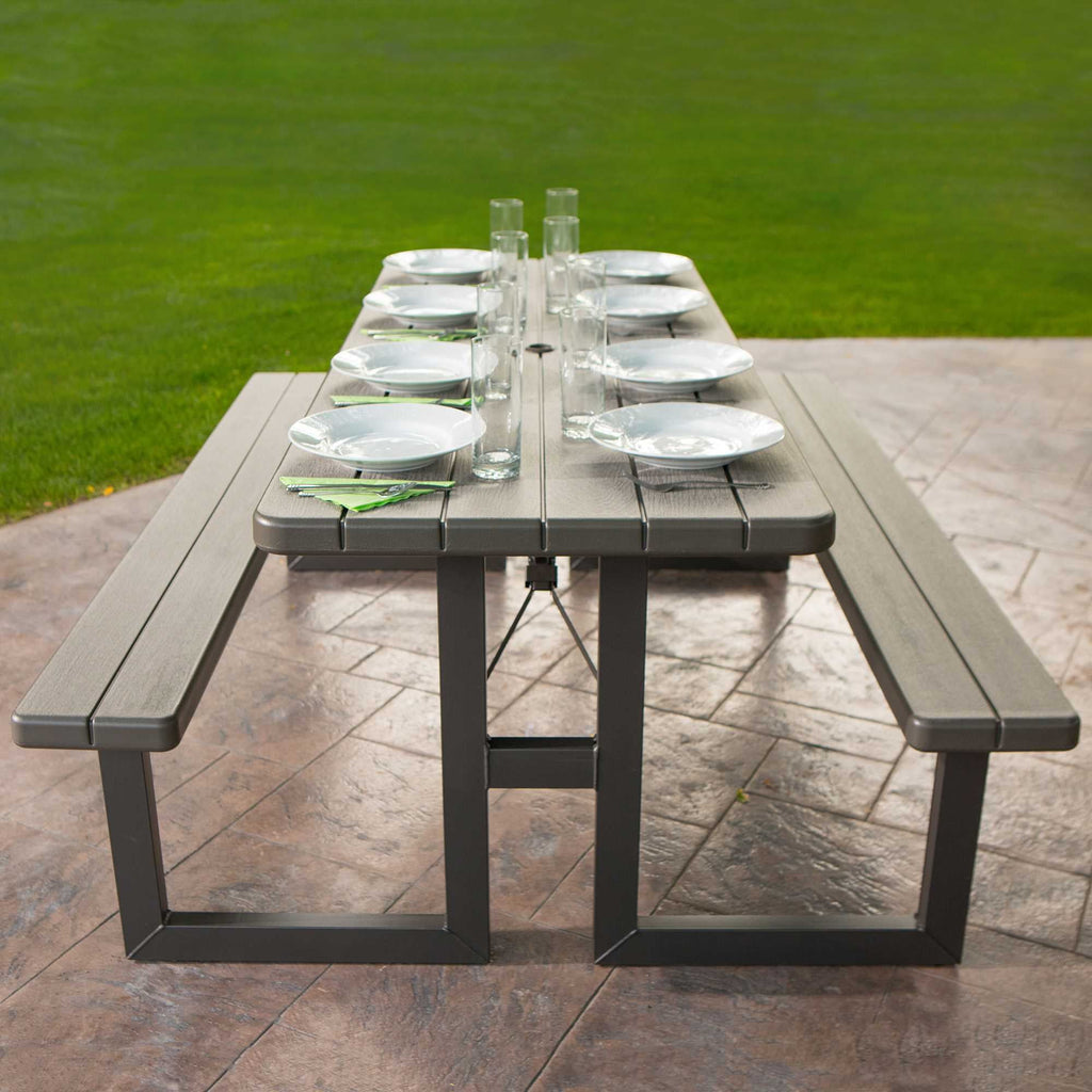 Lifetime 6-Foot Craftsman Outdoor Polyethylene Folding Picnic Table
