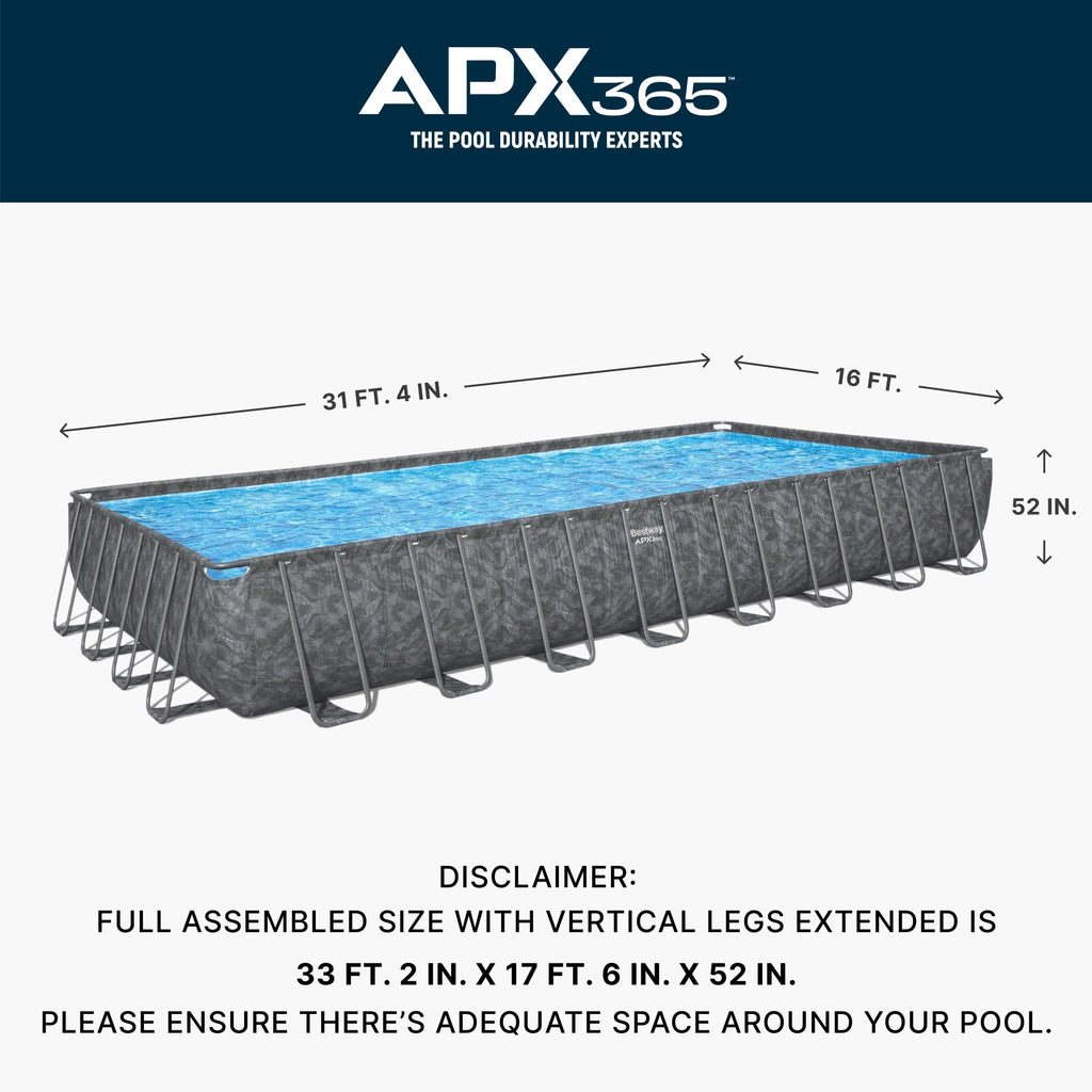 Bestway APX 365 18'x9'x52 Metal Frame Above Ground Pool Set with Sand Filter Pump