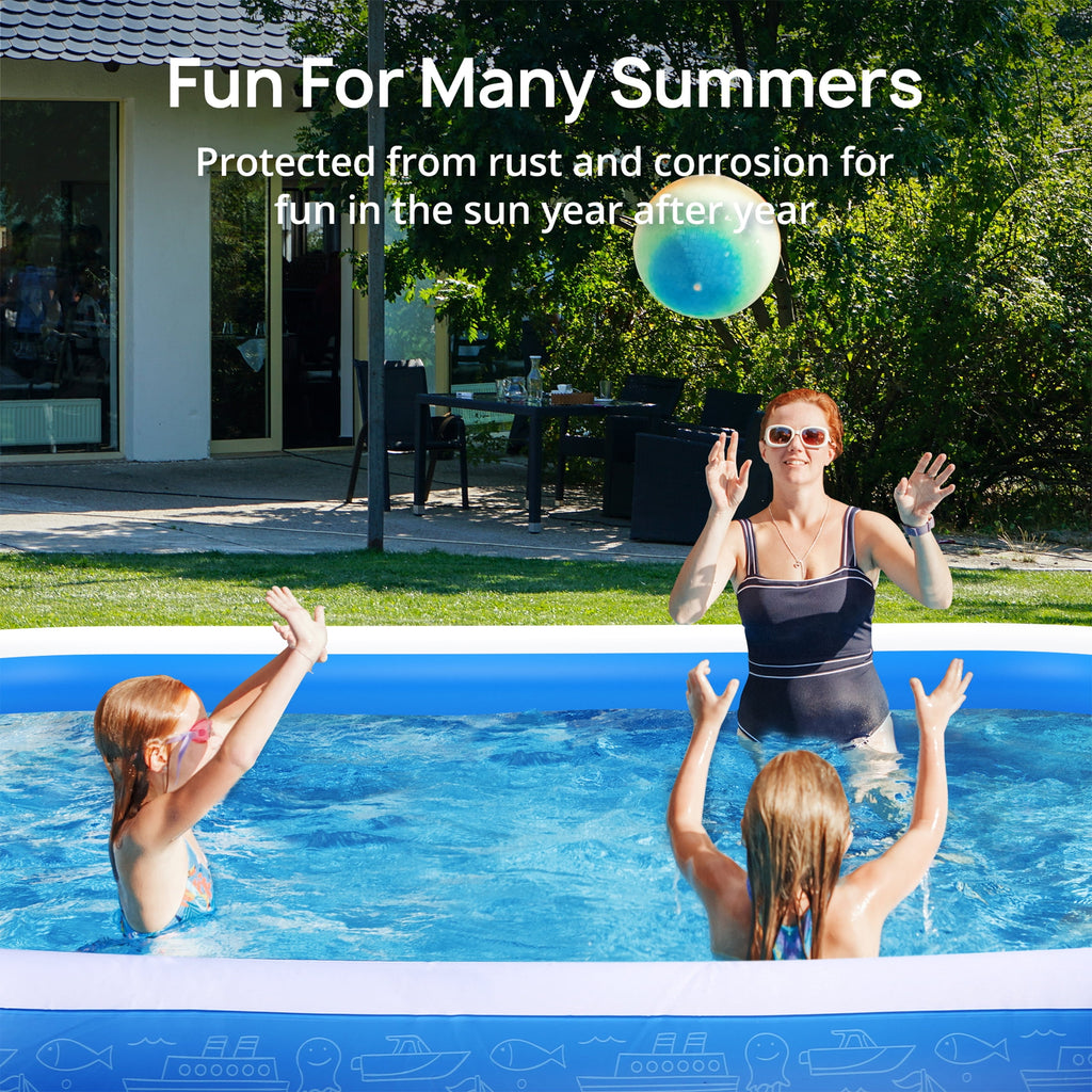 TaoTronics Inflatable Swimming Pools, 120'' x 72'' x 20'' Blow up Swimming Pools, Kiddie Pool Large Size Thickened Blow up Swimming Pools Play Center for Kids Children Family Outdoor Garden Backyard