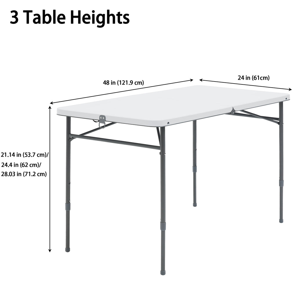 Mainstays 4' Adjustable Height Centerfold Folding Table, Black