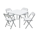 Mainstays 5-Piece 34 Square Centerfold Folding Card Table and 4 Folding Chairs Set, White
