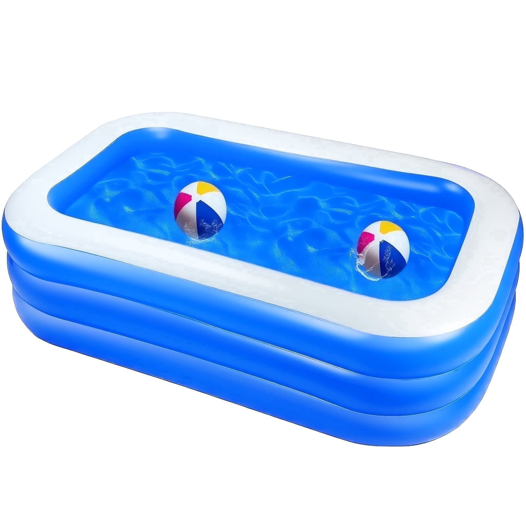 MoonSun Inflatable Pools Kiddie Pool, 71 x 47 x 24 Indoor Rectangle Swimming Pool for Kids, Toddlers, Infant, 3 Layers
