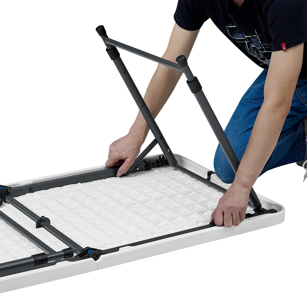 Mainstays 4' Adjustable Height Centerfold Folding Table, White