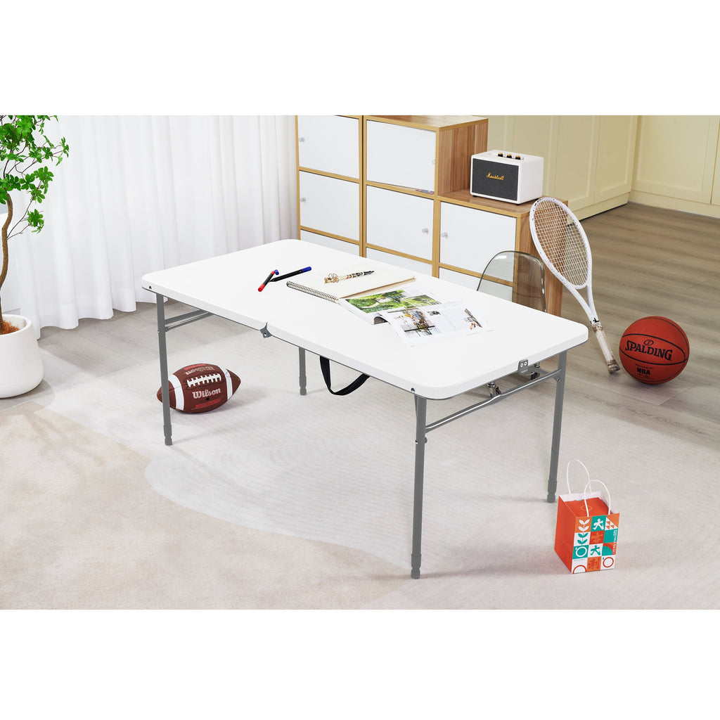 Mainstays 4' Adjustable Height Centerfold Folding Table, Black