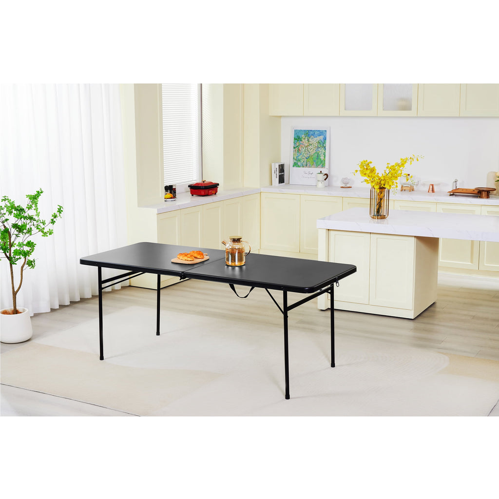 Mainstays 6' Rectangle Centerfold Folding Table, White