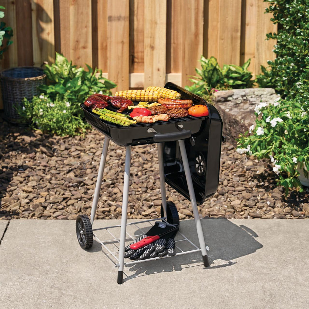 Expert Grill 17.5 Inch Charcoal Grill with Wheels and Adjustable Dampers