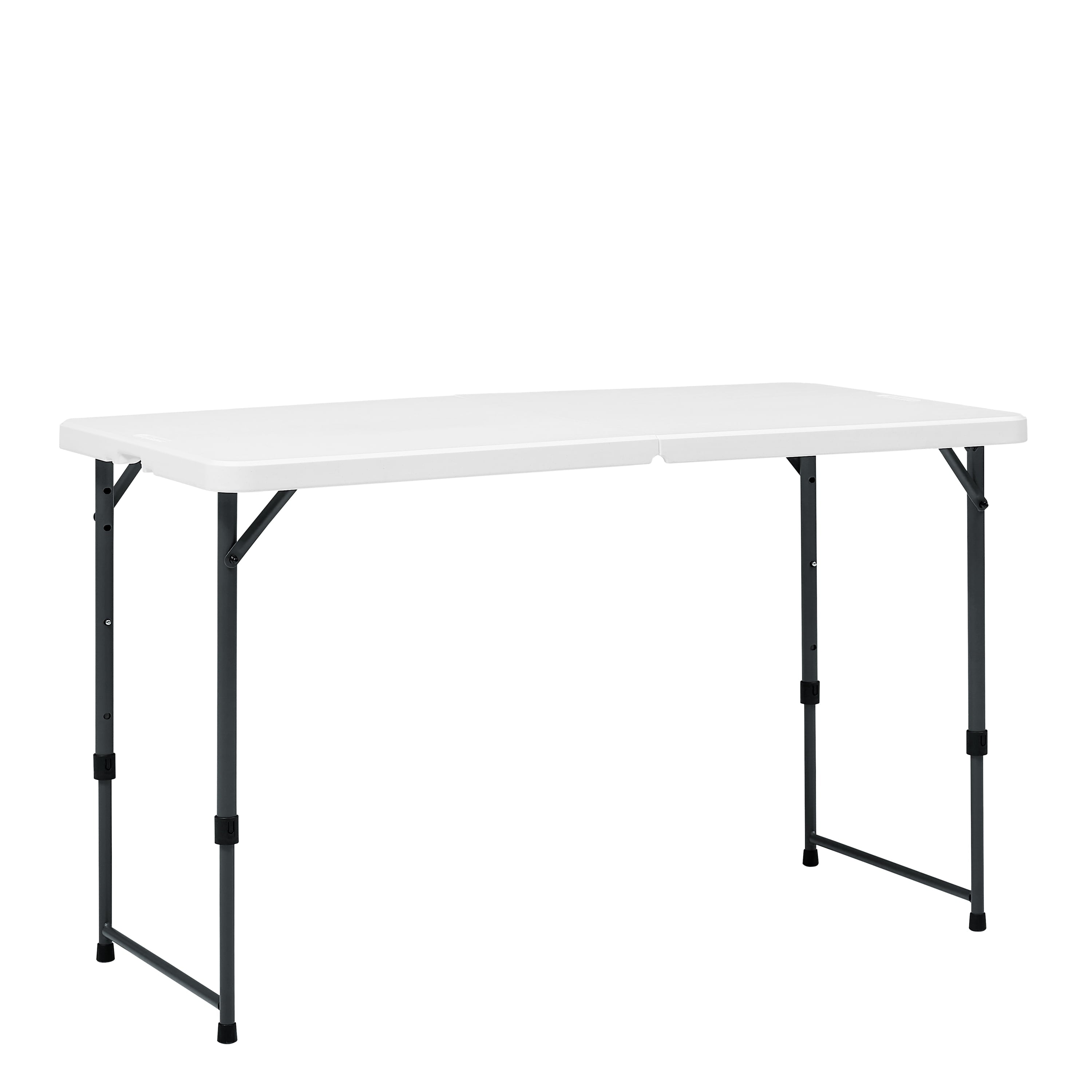 Mainstays 4' Adjustable Height Centerfold Folding Table, White