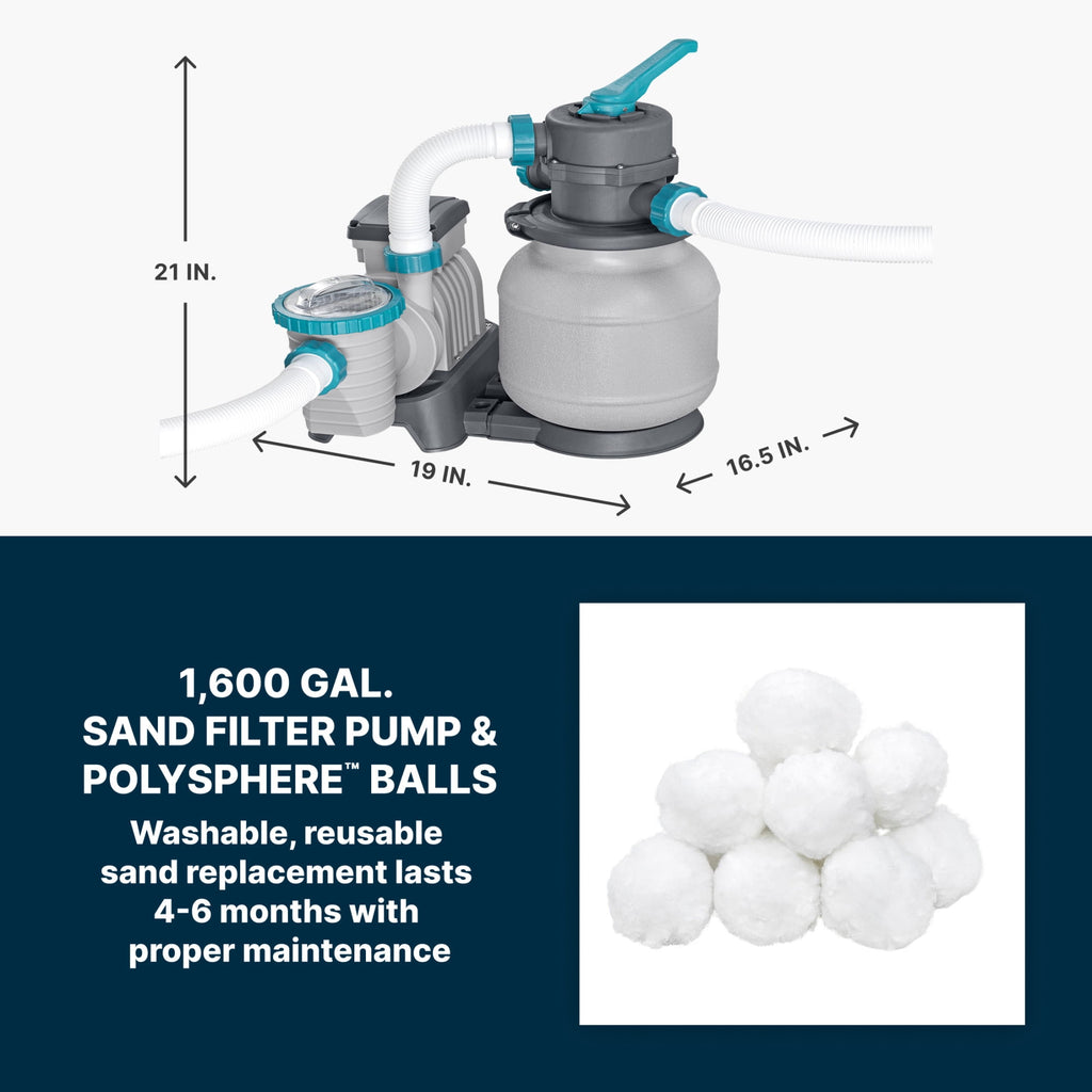 Bestway APX 365 18'x9'x52 Metal Frame Above Ground Pool Set with Sand Filter Pump