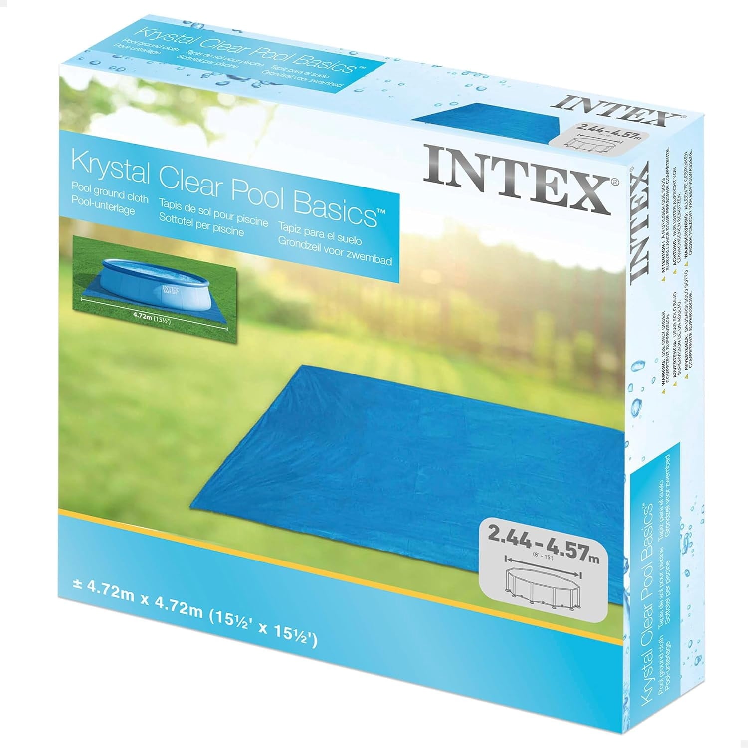 Square 15.5' Pool Ground Cloth for 8-15' Round Above Ground Pool